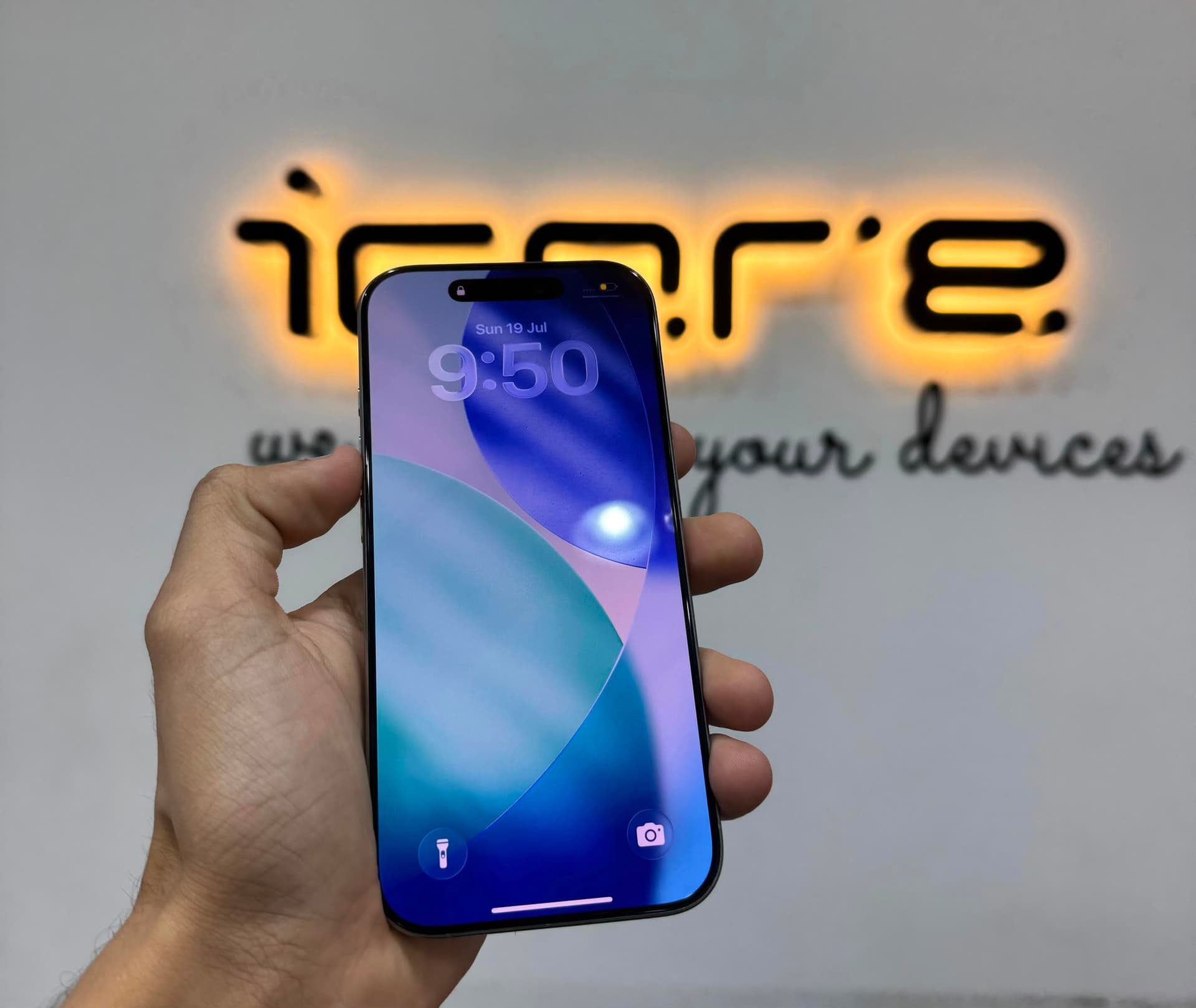iPhone 16 Pro after screen repair at ICARE Mobile Service